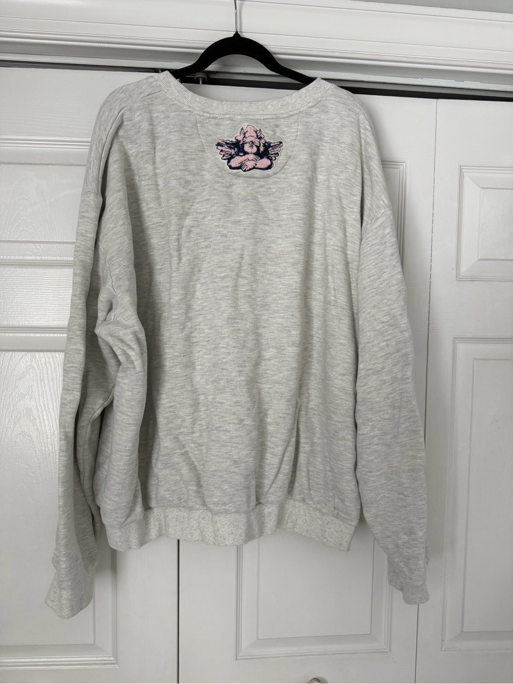 Boys Lie Heather Gray Crewneck with Black Logo Tag - Picture 3 of 4